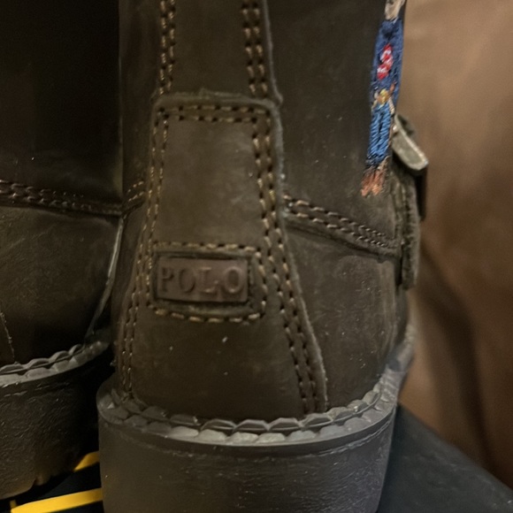 Polo Ralph Lauren Ranger USA Sweater flag Bear Boots Boys Girls Toddlers Size 11 - Picture 8 of 10